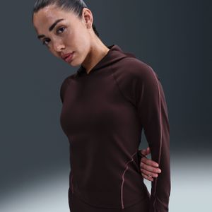 Nike Universa aansluitende Dri-FIT damestop met capuchon en lange mouwen - Rood