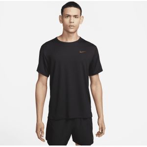 Nike Miler UV hardlooptop met korte mouwen en Dri-FIT voor heren - Zwart