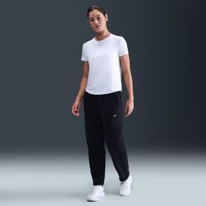 Nike One Therma-FIT fleecebroek met halfhoge taille voor dames - Zwart