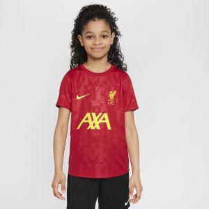 Liverpool FC Academy Pro Nike Dri-FIT warming-uptop met korte mouwen voor kids - Rood