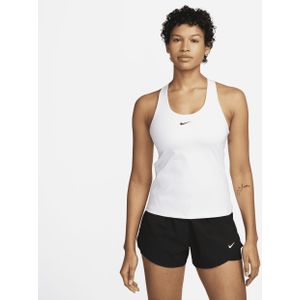 Nike Swoosh Tanktop met padded sport-bh met medium ondersteuning - Wit