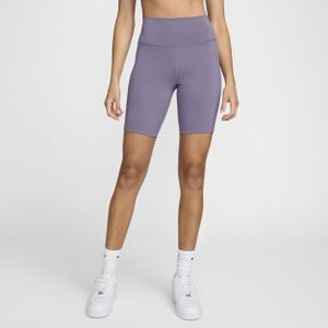 Nike One Leak Protection: Period bikeshorts met hoge taille voor dames (21 cm) - Paars