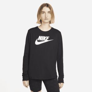 Nike Sportswear Essentials T-shirt met lange mouwen en logo voor dames - Zwart