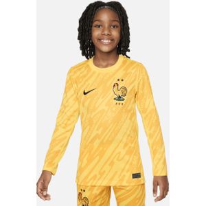 FFF (herenelftal) 2024/25 Stadium Goalkeeper Nike Dri-FIT replica voetbalshirt voor kids - Geel