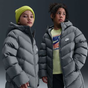 Nike All Day Play gewatteerd Therma-FIT jack met ruime pasvorm en middellange lengte voor kids - Grijs