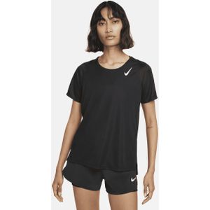 Nike Dri-FIT Race Hardlooptop met korte mouwen voor dames - Zwart