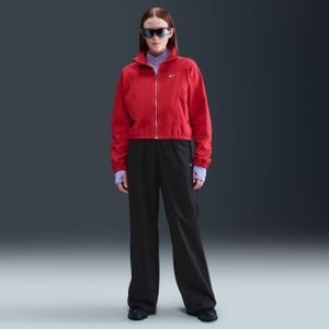 Nike Chill Poplin damesbroek met hoge taille en ruime open zomen - Zwart