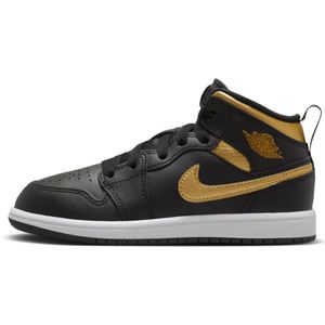 Jordan 1 Mid Kleuterschoenen - Zwart