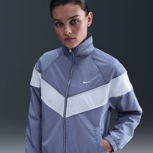 Nike Windrunner ruimvallend geweven damesjack met uv-bescherming en rits over de hele lengte - Blauw