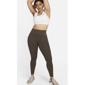 Nike Universa Lange legging met hoge taille, zakken en medium ondersteuning voor dames - Bruin