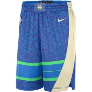 Milwaukee Bucks City Edition 2023/24 Swingman Nike Dri-FIT NBA-herenshorts - Blauw