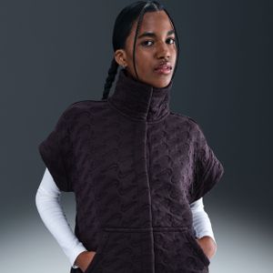 Nike Phoenix Fleece oversized jacquard bodywarmer voor dames - Paars