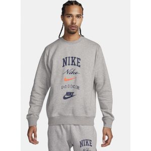 Nike Club Fleece sweatshirt met ronde hals en lange mouwen voor heren - Grijs