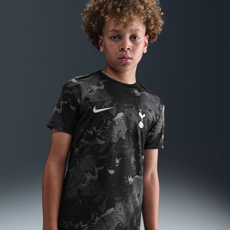 Tottenham Hotspur Academy Pro Uit Nike Dri-FIT warming-uptop met korte mouwen voor kids - Zwart