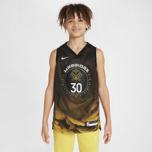 Stephen Curry Golden State Warriors City Edition Nike Swingman NBA-jersey met Dri-FIT voor kids - Zwart