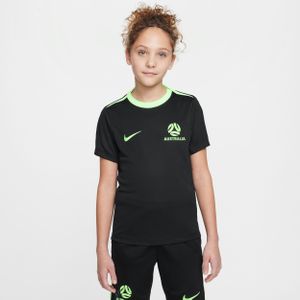 Australië Academy Pro Nike Dri-FIT knit voetbaltop met korte mouwen voor kids - Zwart