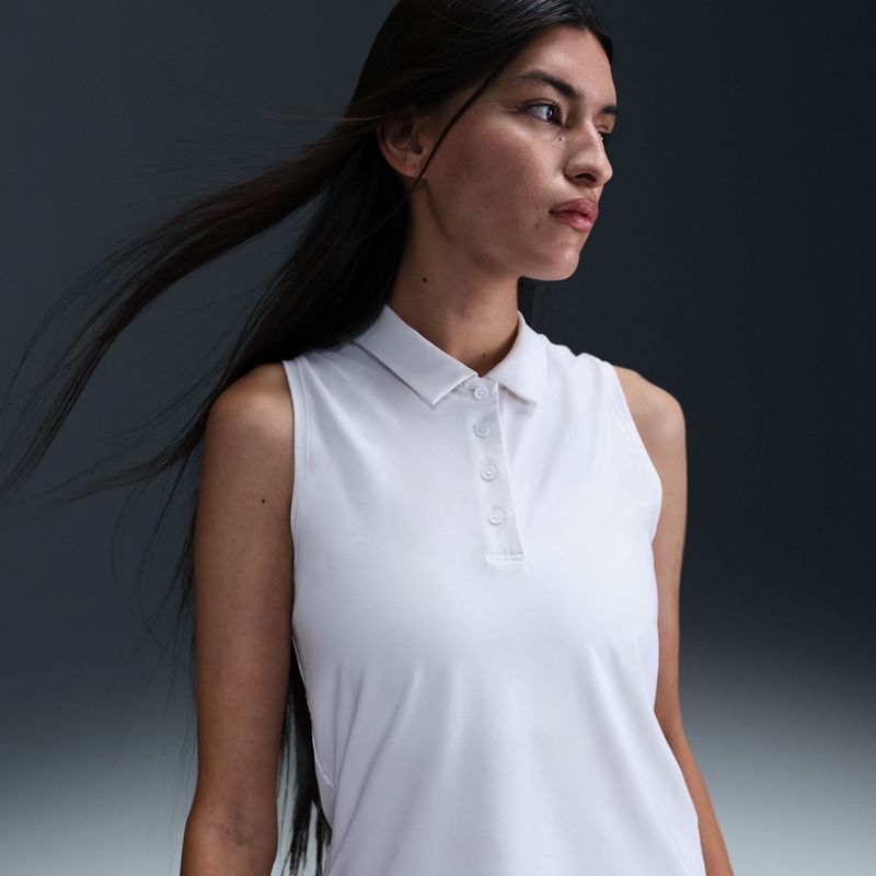 Nike Victory Dri-FIT mouwloze polo voor dames - Wit