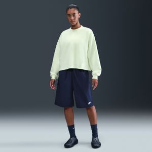 Nike ruimvallende damesshorts met halfhoge taille op knielengte - Blauw