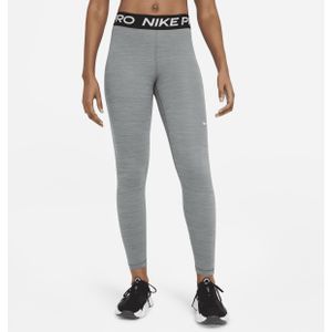 Nike Pro Legging met halfhoge taille en mesh vlakken voor dames - Grijs