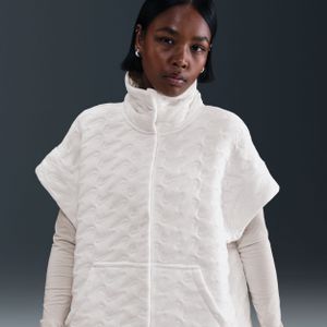 Nike Phoenix Fleece oversized jacquard bodywarmer voor dames - Wit