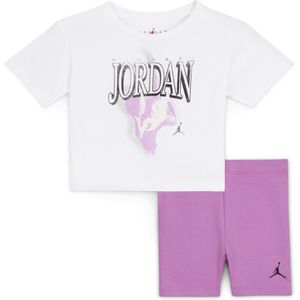 Jordan Baseline tweedelige 1984 retroset met bikeshorts voor baby's (12-24 maanden) - Paars