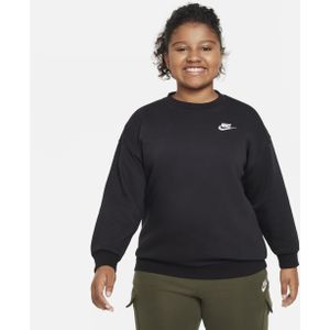 Nike Sportswear Club Fleece oversized sweatshirt voor meisjes (ruimere maten) - Zwart