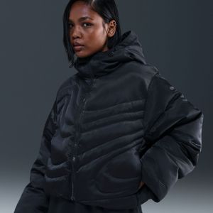Nike Swoosh Series Therma-FIT oversized donsjack voor dames - Zwart