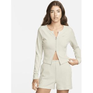 Nike Chill Rib aansluitend damesvest met rits over de hele lengte - Bruin