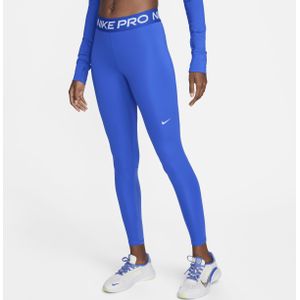 Nike Pro Legging met halfhoge taille en mesh vlakken voor dames - Blauw