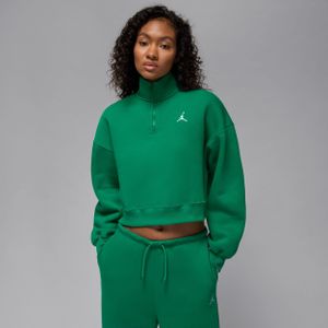 Jordan Brooklyn Fleece damestop met korte rits - Groen