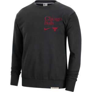 Chicago Bulls Standard Issue Nike Dri-FIT NBA-sweatshirt met ronde hals voor heren - Zwart