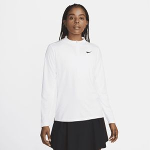 Nike Dri-FIT UV Advantage damestop met halflange rits - Wit