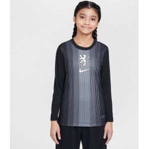 Nederland 2025/26 Stadium Goalkeeper Nike Dri-FIT replicavoetbalshirt met lange mouwen voor kids - Zwart