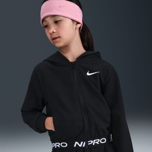 Nike Dri-FIT Essentials Pro hoodie met rits over de hele lengte voor kleuters - Zwart