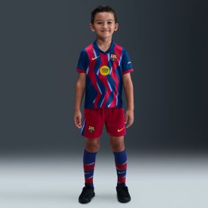 FC Barcelona 2025/26 Stadium Fourth Nike driedelig replicavoetbaltenue voor kleuters - Blauw