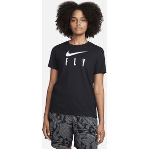 Nike Swoosh Fly Dri-FIT T-shirt met graphic voor dames - Zwart