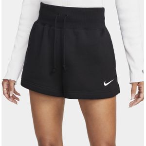 Nike Sportswear Phoenix Fleece damesshorts met ruimvallende pasvorm en hoge taille - Zwart