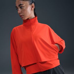 Nike 24.7 PerfectStretch oversized damesjack met Dri-FIT en rits over de hele lengte - Rood