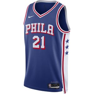 Joel Embiid Philadelphia 76ers Icon Edition Nike Dri-FIT Swingman NBA-jersey voor heren - Blauw