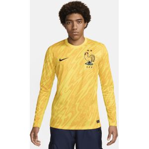 FFF (herenelftal) 2024/25 Stadium Goalkeeper Nike Dri-FIT replica voetbalshirt voor heren - Geel