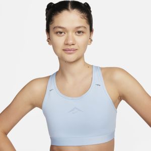Nike Trail Swoosh On-The-Run licht gevoerde sport-bh met medium ondersteuning - Blauw