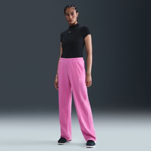 Nike Chill Terry joggingbroek van sweatstof met open zoom en halfhoge taille voor dames - Roze