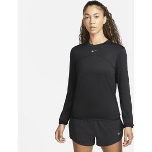 Nike Dri-FIT Swift UV hardlooptop met ronde hals voor dames - Zwart