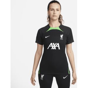 Liverpool FC Strike Nike Dri-FIT knit voetbaltop voor dames - Zwart