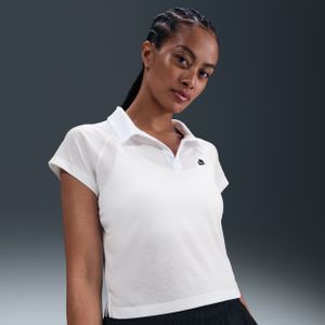 Nike aansluitende retro polotop voor dames - Wit