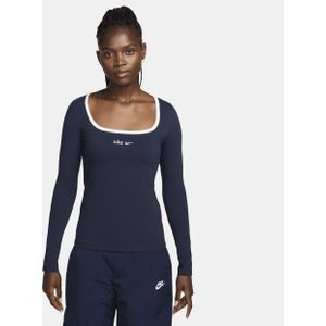 Nike Sportswear damestop met lange mouwen en vierkante hals - Blauw