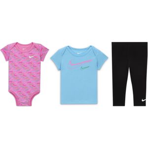 Nike Swoosh Logo 3-delige rompertjesset voor baby's (0-9 maanden) - Zwart