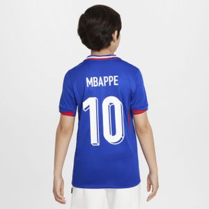 Kylian Mbappé FFF (herenelftal) 2024/25 Stadium Thuis Nike Dri-FIT replica voetbalshirt voor kids - Blauw