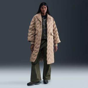 Nike Swoosh Series Therma-FIT oversized trenchcoat met dons voor dames - Bruin