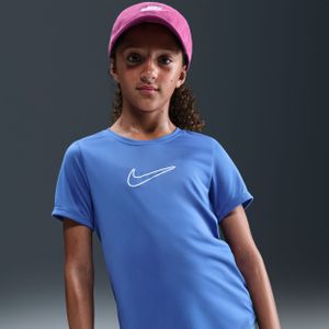 Nike One Fitted Dri-FIT top met korte mouwen voor meisjes - Blauw